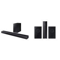 Samsung Harman Kardon 5.1.2 Dolby Atmos Soundbar HW-Q80R with Wireless Subwoofer and SWA-9000S Rear Wireless Speaker Kit