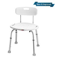 Carex Shower Chair With Back, Bath Chair and Shower Seat For Elderly, Handicap, and Disabled, 350lbs, Easy Assembly
