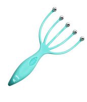 Scalp Massager Tool Protable Handheld Five Fingers Claw Steel Ball Relaxation Head Massager for Home Office Travel (Blue)