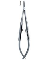 ISL®-Castroviejo Needle Holder, Straight, 5.5"/14CM, with Lock, Serrated Solid Jaws