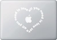 Yadda-Yadda Design Co. All You Need is Love Heart - White - MacBook or Laptop Decal