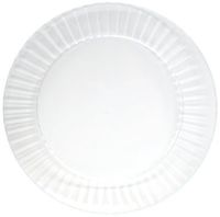 Party Essentials Deluxe Quality Hard Plastic 6-Inch Round Party/Dessert Plates, Clear, 24 Count