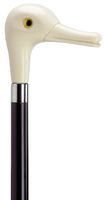 Duck Head Glass Eye Cane Black Shaft Ivory Handle  -Affordable Gift! Item #HAR-9130338