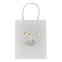24 Pack Medium Kraft Gift Bags with Handle, Wedding Welcome Bags, White Bags with Handle, Gift Bags Wedding, White Gift Bag, Wedding Favor Gift Bags, Thank You Gift Bag, White Paper Shopping Bags