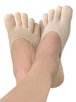Therapeutic Gel Heel Socks - 2 Pair Invisible Foot Spa Glove Socks for Cracked Heel Treatment - Helps with Alignment and Eliminating Chafing and Blisters Free Eyeglass Pouch (Beige, Regular)