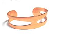 Solid Copper Cuff Bracelet Split Cut out Design Adjustable Made in USA