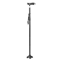 Zer one Folding Aluminium Alloy Alpenstock Trekking Poles for Elders, Anti-Slip Crutches with Four Rubber Feet Pad and LED Light