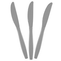 JF World Silver Premium Plastic Knives 48ct
