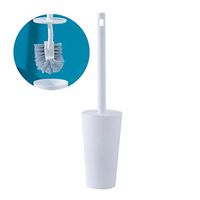 Auwish Toilet Brush, Bathroom Bowl Brushes and Holder Set for Bathroom Storage and Organization - Space Saving, Sturdy, Deep Cleaning, Covered Brush with Hanging Hole (White)