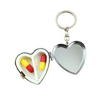 HEALIFTY Pill Box Metal Pocket Heart Shaped Pill Box Medicine Container Vitamin Box for Travel Outdoors