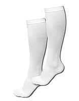 ASRocky Graduated Compression Socks Anti-Fatigue Antimicrobial Calf High Below Knee Mens Womens Sock Leg Foot Ankle Heel Support Pain Relief Stockings Reduce Swelling (1 Pair, Sm/Med, White)