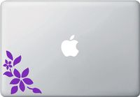 Plumeria - Design 1 - Laptop Vinyl Decal - Copyright Yadda-Yadda Design Co. (3.5" w x 4" h) (Left) (Color Variations Available) (Purple)