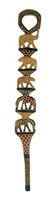 Hand Carved African Stacked Wild Animal Print Wooden Walking Stick
