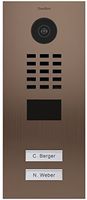 DoorBird IP Video Door Station Flush-Mounted, Brushed Stainless Steel Call Buttons Multi Tenants - Access Control- POE Capable (Bronze Stainless Steel / 2 Call Buttons)