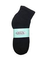 6 Pairs of Socks Plus 9-11 Non-Binding Diabetes Diabetic and Circulatory Ankle Socks (Black)