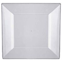 Efavormart 50 Pcs - Clear 10" Square Disposable Plastic Plate Dinner Plates for Wedding Party Banquet Events Decoration