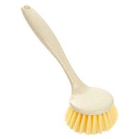 Dish Brush with Long Handle, Kitchen Cleaning Scrub Brush Scrubbing Palm Brush with Heavy Duty Bristles for Pans, Pots, Oil Dishwashing, Cast Iron Skillet, Bowl, Bathroom Kitchen Sink Cleaning (1pcs)