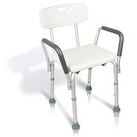 Vive Shower Chair with Back - Handicap Bathtub Bench with Padded Armrest for Disabled, Seniors, Elderly - Adjustable Medical Bath Stool Spa Seat with Handle Pads for Bariatrics - Non Slip Tub Safety
