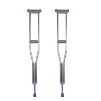 UPANV Universal Aluminum Adjustable Crutches, Axillary Crutch, Bariatric, Heavy-Duty, Height 134-195 cm, Adjustable, Supports 100Kg.Adult, Latex-Free,175to195cm
