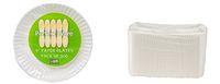 Perfect Stix Plate Napkin Set 9 9" Paper Plate and Napkin Set -(300ct 9" Paper Plates, 500ct 1-Ply White Napkins), (Pack of 800)