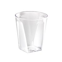 Majestic Settings Mini Collection Mini Square Cups Heavyweight Clear Plastic, Elegant Disposable 2 oz Cups 40 ct