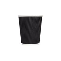 Karat C-KRC508B 8 oz. Ripple Hot Cups - Black (Case of 500)