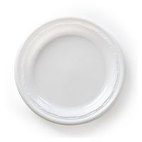 Dart 6PWF, 6-Inch Famous Service White Impact Plastic Plate, Take Out Catering Food Disposable Dinner Plates (50)