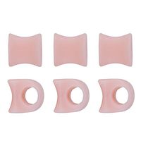 Silky Toes Toe Separators and Spreaders for Bunion, Overlapping Toes and Drift Pain White/Beige Value Pack (Pink (6 Pack))