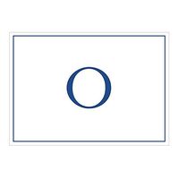 Caspari Navy Embossed Initials Boxed Note Cards in Letter O, 16 Cards & Envelopes