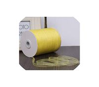 Wine Red (10 Meters/Lot) 1/4''(6mm) Organza Ribbons Gift Wedding Christmas Decoration Wrapping Ribbons,Yellow