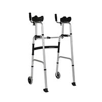 Lqdpdd Elderly People Standard Walker Wheeled Walker with Arm Rest Aluminum Alloy Rehabilitation Auxiliary Walker for Elderly Lower Limb Trainer,C