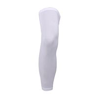 Compression Knee Sleeves Leg Socks Support for Running, Basketball & Court Sports- Helps Improve Circulation, Soothes Muscles and Wicks Away Moisture (Single Sleeve) (White, XL)