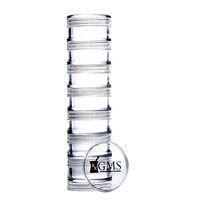 GMS 7 Day Stackable Tritan Plastic Pill Case with Two Lids and Seven Adhesive Labels - for Medication, Vitamins, and Supplements - (Extra Small - Clear)