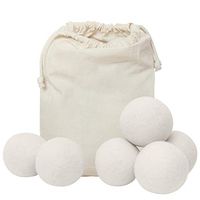 Ladysen Wool Dryer Balls Laundry Reusable Fabric Softener - Pack of 6 - White Natural Organic Eco-Friendly Anti Static & Reduce Wrinkles