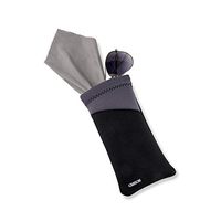 Carson Eyeglass Pouch with Built-in Microfiber Cloth for Reading Glasses, Sunglasses and Eyewear - Charcoal Grey