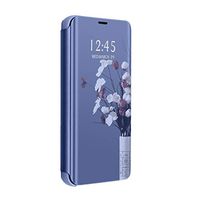 A9 Pro Case for Samsung Galaxy, Luxury Smart Clear View Window Stand PC Mirror Flip Case Samsung 360 Degree Protective Cover for Samsung Galaxy A9 (Blue, Samsung Galaxy A9 Pro)