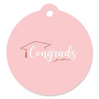 Big Dot of Happiness Rose Gold Grad - Graduation Party Favor Gift Tags (Set of 20)