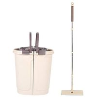 Simlug Squeegee Mop and Bucket with 2PCS Mops, Handwash Free Cleaning Flat Mop and Buckets Set Wet and Dry Use on Indoor Home Floor Masthome