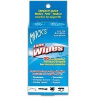 Macks Lens Wipes, 30 Pre-Moistened, Individually Wrapped Cleaning Towelettes for Eyeglasses, Computer Screens, CameraLenses, Binoculars, Scopes, Goggles, etc