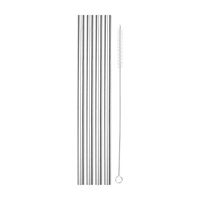 SipWell 8.5” 9.5mm Straight Wide Stainless Steel Drinking Straws, 4-Pack – Dishwasher Safe & Durable Food Grade Metal Straws – Perfect for Smoothies & Cold Beverages