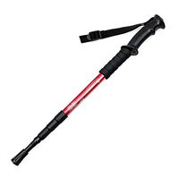 ZHAOHONGLIANG Lightweight Trekking Pole, Straight Handle Trekking Pole Outdoor Telescopic Climbing Crutches Cane Unisex Three-Section Crutches,Red