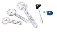 EMI EGM-650 5 Piece Physical Therapy Set - Goniometer 12 inch, 8 inch, 6 inch, Taylor Hammer, Tape Measure