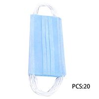 JeeLing 20Pcs Disposable Thickened Masiks 3 Layers Mouth Miask Non-Woven Earloop Res-pirator Dustproof Windproof Protective Cover