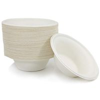 100 Biodegradable Eco Friendly Sugarcane Bowls, 12 OZ Bagasse Plant Based Compostable Disposable, Alternative to Paper and Foam Bowls