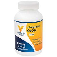 The Vitamin Shoppe Ubiquinol CoQ10 100mg Beneficial for Those Taking Statins – Supports Heart Cellular Health and Healthy Energy Production, Essential Antioxidant – Once Daily (60 Softgels)
