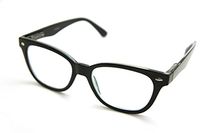 ColorViper Vintage Classic reading glasses for women Crystal Clear Vision Spring Hinge (B1 Shiny Black, 1.25)