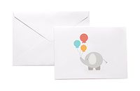 Baby Elephant with Balloons Stationery Note Card Set