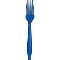 Club Pack of 288 Cobalt Blue Premium Plastic Disposable Forks 7”
