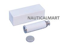 Deluxe Class Chrome with White Leather Spyglass with Rosewood Box 15"