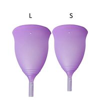 Women Menstrual Cup, 100% Medical Grade Silicone Fashion Lady Feminine Cup Hygeine Copa Reusable Menstrual Cup Health Care - Tampon and Pad Alternative - (Purple, S)